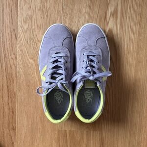 Vans Lavender Low-Profile Sneakers with Neon Yellow Trim